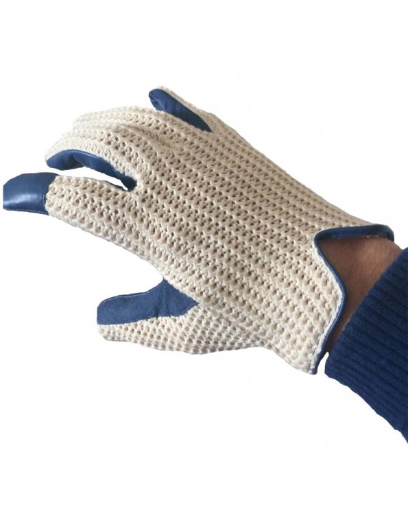 Suixtil Men's British racing green Grand Prix race leather & cotton stringback driving gloves