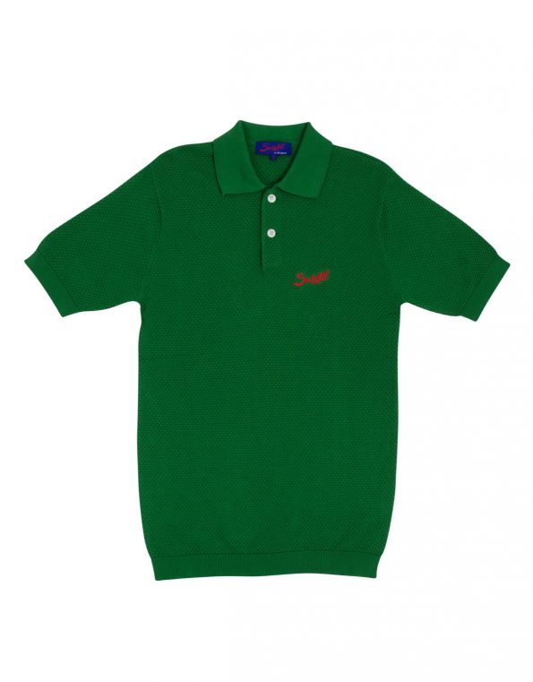 Suixtil 100% Pima cotton Nassau short sleeve polo, pasture green
