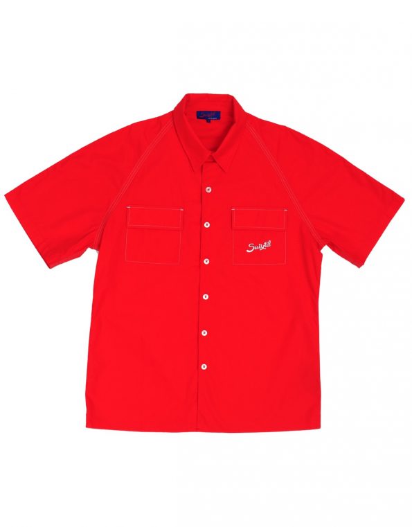 Suixtil Men's 100% Cotton Angouleme Short Sleeve Shirt, Blood red