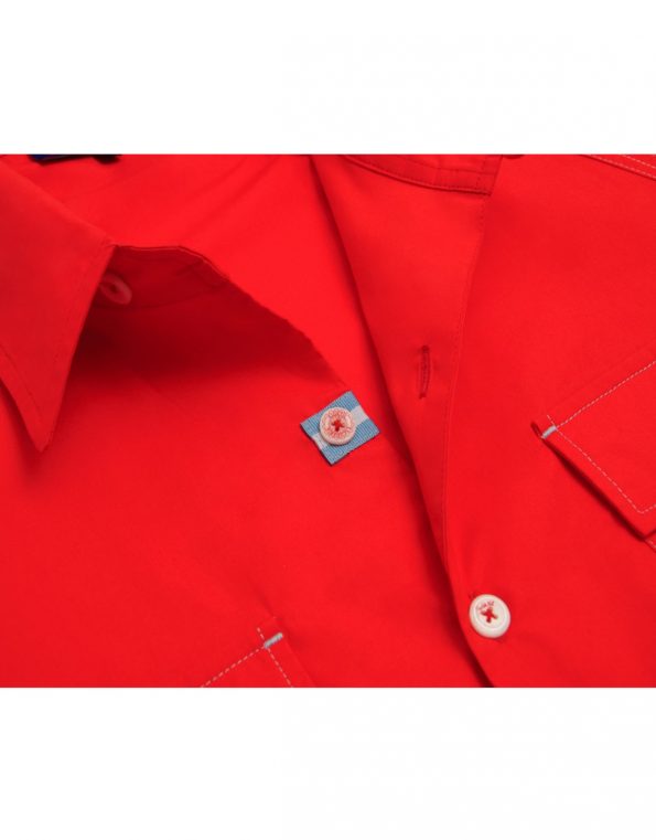 Suixtil Men's 100% Cotton Angouleme Short Sleeve Shirt, Blood red