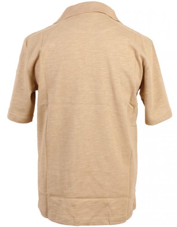 Suixtil Men's 100% Slub Yarn Cotton Rio Short Sleeve Polo, Light beige