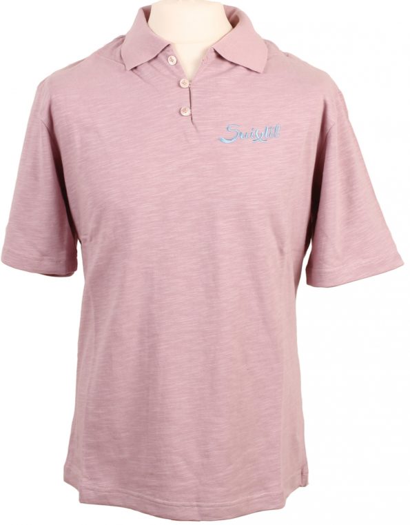 Suixtil Men's 100% Slub Yarn Cotton Rio Short Sleeve Polo, Light purple