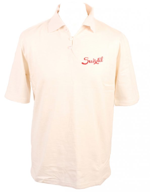 Suixtil Men's 100% Slub Yarn Cotton Rio Short Sleeve Polo, Off-white