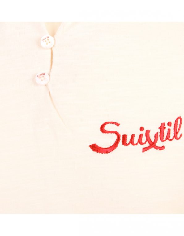 Suixtil Men's 100% Slub Yarn Cotton Rio Short Sleeve Polo, Off-white