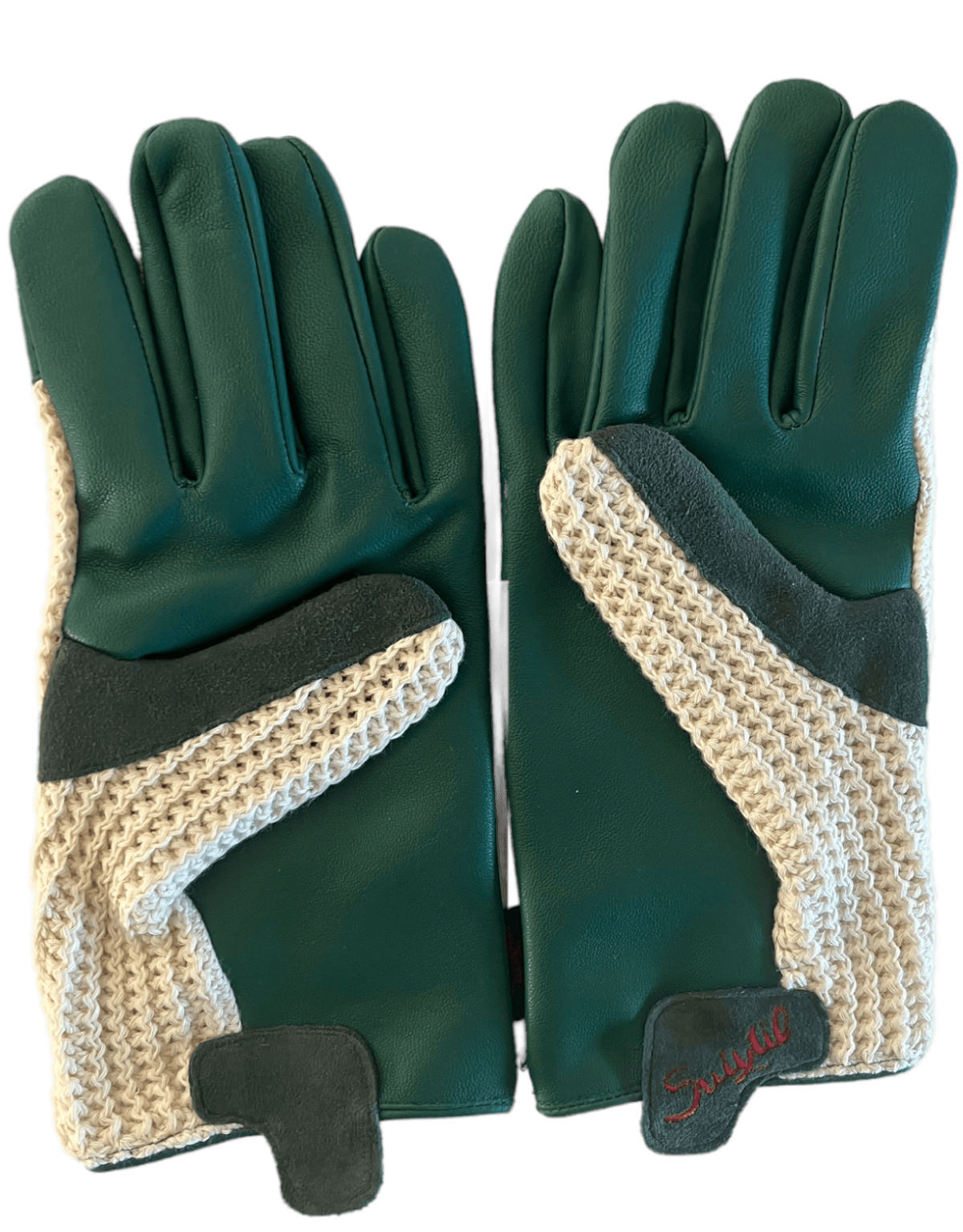 Suixtil Men’s British racing green Grand Prix race leather & cotton stringback driving gloves