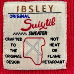 Ibsley ruby red sweater - Merino wool & cotton - product label
